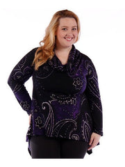 Fall Essentials Plus Size Cowl Neck Blouse (1X-6X)