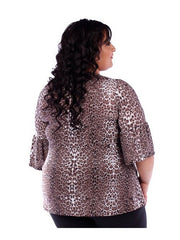 Fall Essentials Plus Size 3/4 Sleeve Printed Blouse (1X-6X)