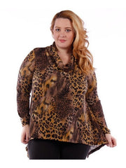 Fall Essentials Plus Size Cowl Neck Blouse (1X-6X)
