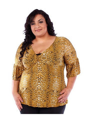 Fall Essentials Plus Size 3/4 Sleeve Printed Blouse (1X-6X)
