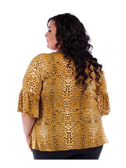 Fall Essentials Plus Size 3/4 Sleeve Printed Blouse (1X-6X)