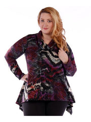 Fall Essentials Plus Size Cowl Neck Blouse (1X-6X)