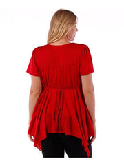 Fall Essentials Plus Size Draped Blouse With Ornate Gatherings (1X-6X)